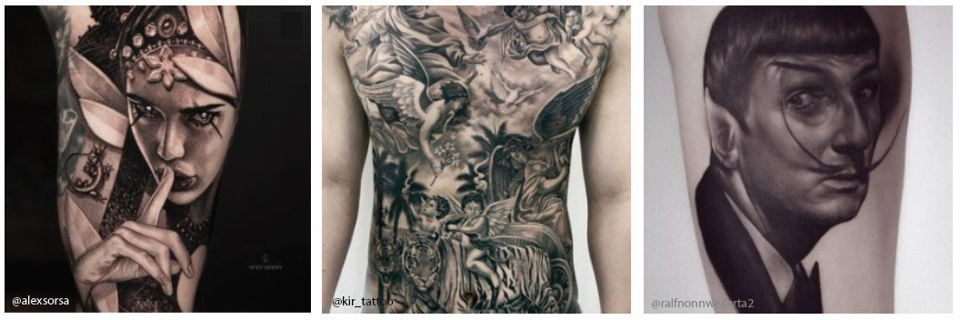 black and grey tattoo style